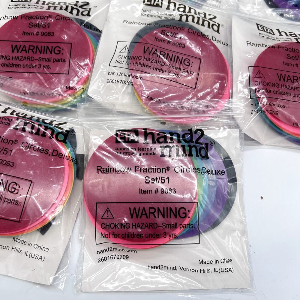 New Hand2Mind Rainbow Fraction Circles Deluxe Set Math Manipulative Lot of 14 - Picture 4 of 4